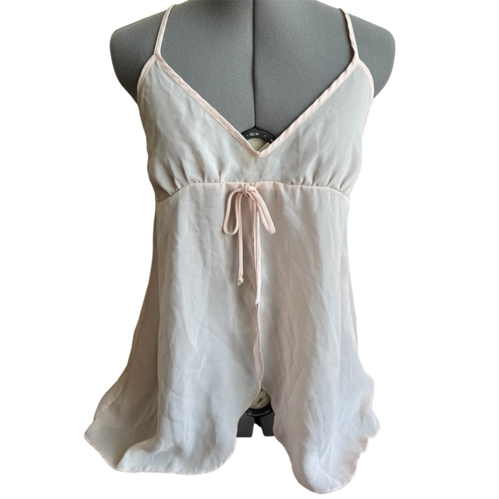Vintage Y2K Secret Treasures Pink Babydoll Cami Coquette Fairycore Lingerie Top